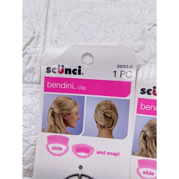3-PK Scunci Bendini Clip Medium with Jewels Slide and Snap Pink Style 39023-A - Picture 5 of 5